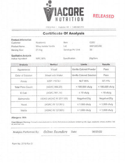Iso Muscle Whey Isolate Vanilla